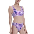 thumbnail image 2 of Daiia Violet printed 2 piece Swimsuit Bikinis for Women High Waisted Racerback Bathing Suits Summer Tummy Control Scoop Neck Swimwear-Small, 2 of 8