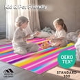 thumbnail image 4 of ODIKA 6'x9' Machine Washable Non-Slip Area Rug, Cascading Bands Jubilee Design High Traffic Rug with Pad, Pink, 702947, 4 of 8