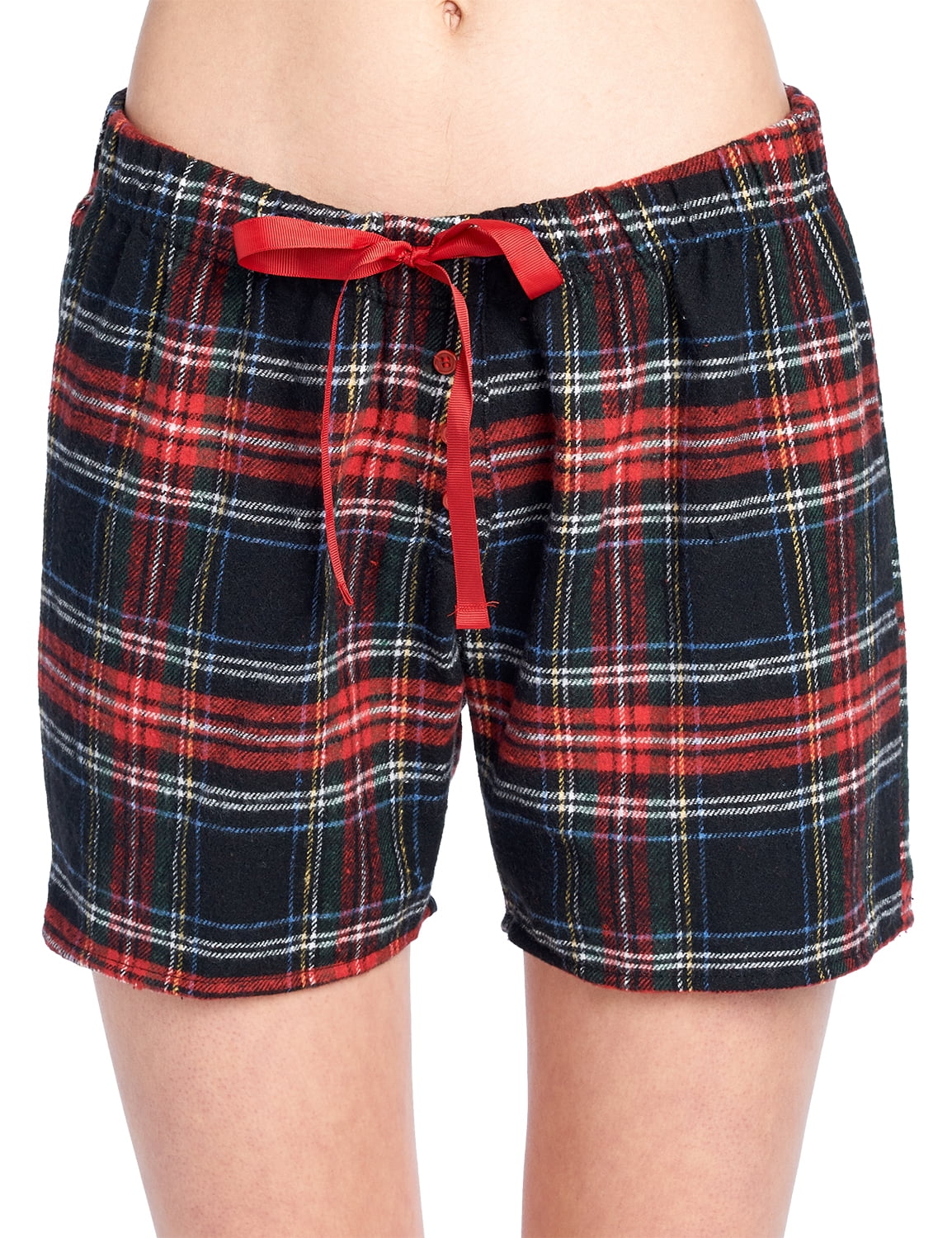 Womens flannel boxer on sale shorts