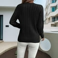 thumbnail image 4 of Holzkary Womens Lightweight Cable Knit Trendy Classic Pullover Sweaters Fall Outfits 2025 Fall Solid Round Neck Knit Long Sleeve Sweater Soft Business Casual Knit Jumper Top Black L, 4 of 6