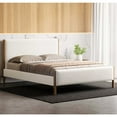 thumbnail image 4 of Omax Decor Liana Upholstered Platform Queen Bed in White Boucle Fabric, 4 of 11