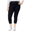 HUE Women's Plus Midnight Rinse Original Denim Capri Pull On Leggings Size 1X