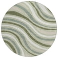 thumbnail image 2 of Addison Rugs Chantille Indoor/Outdoor Transitional Stripes Sage Machine Washable Round Rug, 8' x 8', 2 of 8