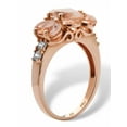 thumbnail image 2 of PalmBeach Jewelry 2.82 TCW Oval Cut Simulated Pink Morganite and Cubic Zirconia 18k Rose Gold-Plated Sterling Silver Ring, 2 of 5