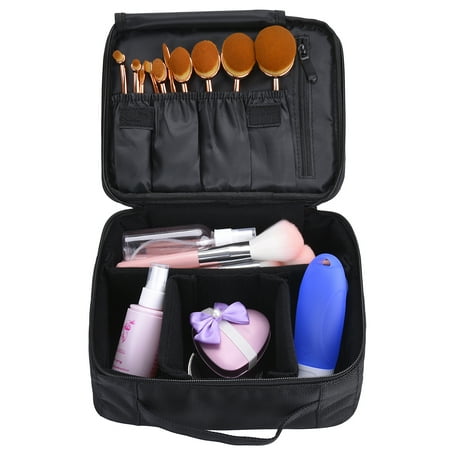 Little Black Travel Case - Makeup Bag,Coofit Portable Travel Bags Case Train Cases Cosmetic Bag Toiletry Bag Makeup Bag Case Black