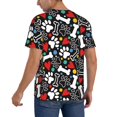 thumbnail image 2 of Zufioo Cute Puppy Footprints Print Men's Baseball Short Sleeve, Moisture Wicking Button-Down Hip Hop Tee-3X-Large, 2 of 7