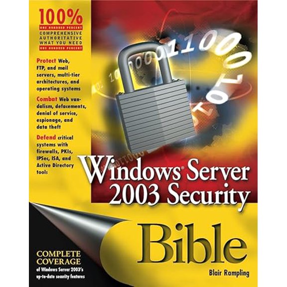 Pre-Owned Windows Server 2003 Security Bible (Paperback) 076454912X 9780764549120