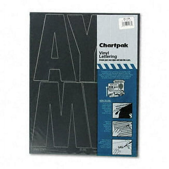 Chartpak 6-inch Black Stick-on Vinyl Capital Letters (01184), 3 PACKS