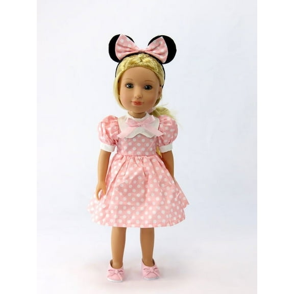 Pink Mouse Dress with Ears |14’’ Inch Doll Clothing
