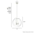 thumbnail image 6 of Hunter - Sacha 3-light Brushed Nickel, Medium Size Pendant Light, Dimmable, Modern Style, Globe Shaped, for Bedrooms, Dining, Living Rooms - 19659, 6 of 7