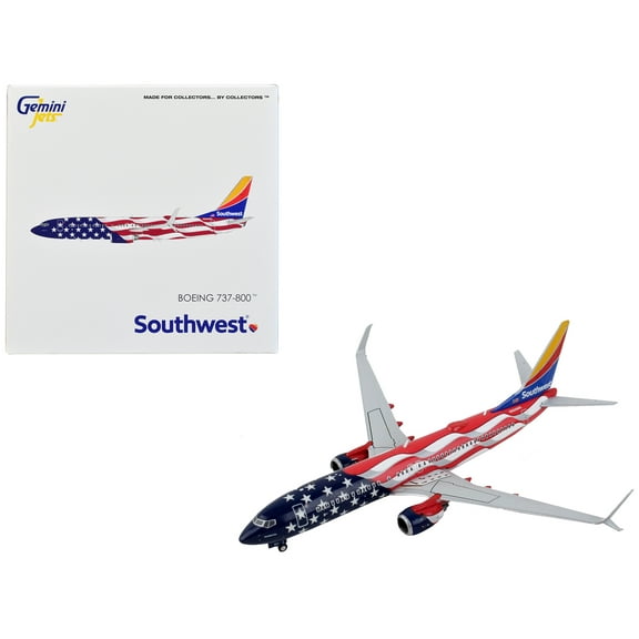Boeing 737-800 Commercial Aircraft "Southwest Airlines - Freedom One" United States Flag Livery 1/400 Diecast Model Airplane by GeminiJets