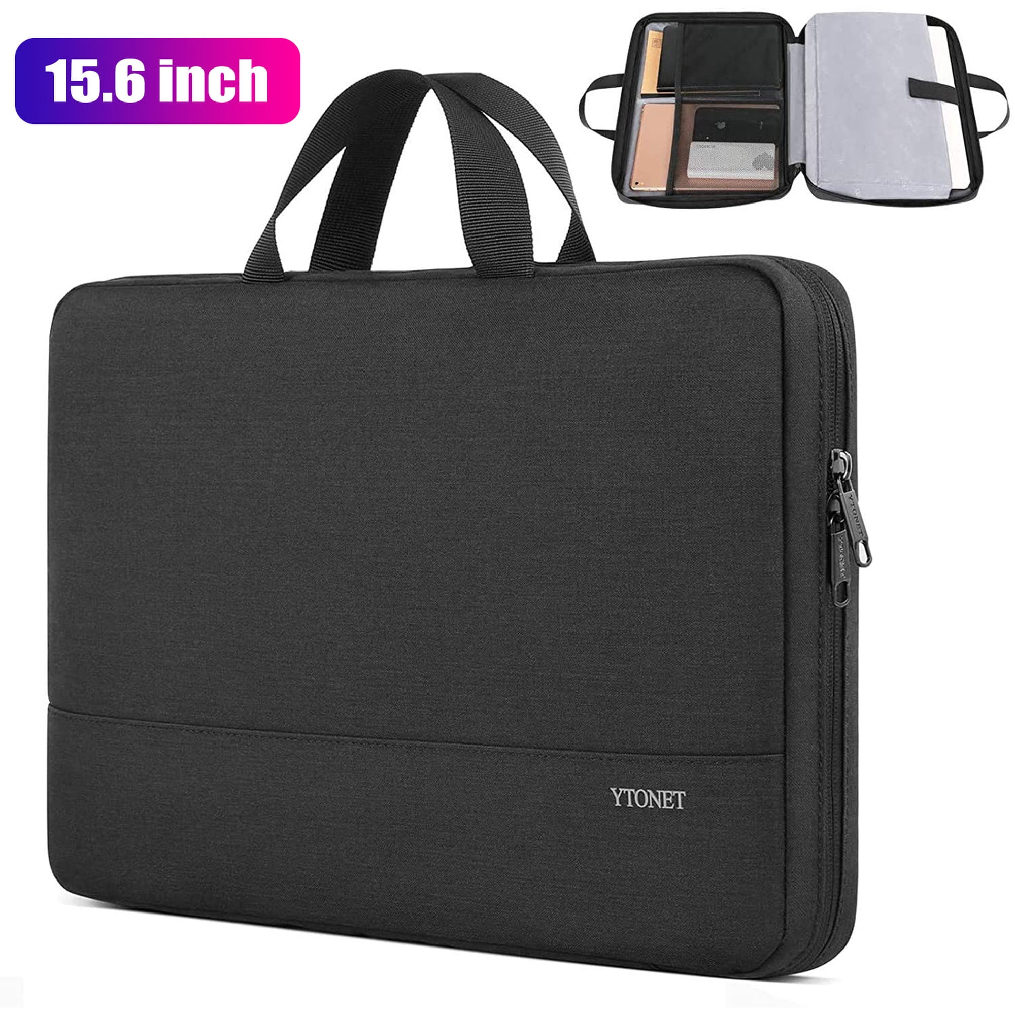 Ytonet 15.6-Inch Laptop Sleeve Case – Lightweight Laptop Bag for Men & Women, Compatible with HP, Asus, Dell, MacBook, and Apple, Black