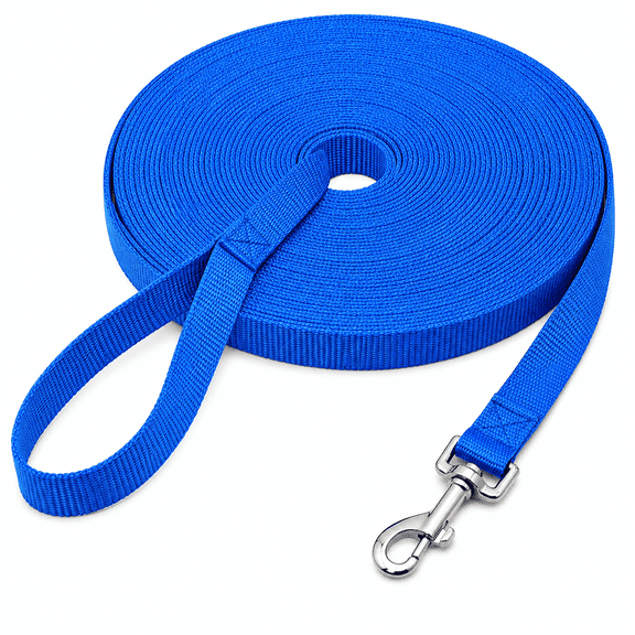 Nylon Training Dog Leash for Small Medium Large Dogs, 20ft Long Leash Dog/Puppy Lead for Obedience Recall Training, Camping (20ft, Blue)