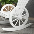 thumbnail image 5 of Patio Furniture Outsunny Wooden Rocking Chair, Adirondack Rocker Chair w/ Slatted Design and Oversized Back, Outdoor Rocking Chair with Wagon Wheel Armrest for Porch, Poolside, and Garden, White,Outd, 5 of 10