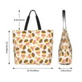 thumbnail image 5 of Pofeuu Cute Ice Cream Print Reusable Grocery Bags - Washable, Foldable, Packable Tote, Large Handles, Heavy Duty, Zippered Top Pouch, 5 of 8