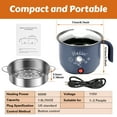 thumbnail image 5 of Hot Pot Electric with Steamer,1.8L Portable Mini Travel Cooker,Multifunctional Non-Stick Electric Skillet for Stir Fry/Stew/Steam,Perfect for Ramen Noodles/Pasta/Egg/Soup/Oatmeal, 5 of 10