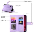 thumbnail image 4 of Crossbody for iPhone XS / iPhone X Phone Case Wallet with Card Slots Zipper Pocket, PU Leather Magnetic Shoulder Strap Purse Cover with Flip Kickstand for iPhone XS / iPhone X Women Girls, Purple, 4 of 10