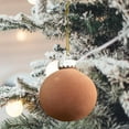 thumbnail image 7 of Hvmvliv Set of 12 Red Velvet Christmas Tree Balls 3.14 Inch Flocked Xmas Decorations Plastic Hanging Ornaments for Holiday Decor Beige, 7 of 7