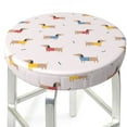 thumbnail image 3 of Gukieu Dachshund Dog Puppy Print Round Chair Cover, Dust-proof and Non-slip Bar Chair Protective Cover, Suitable for Bars, Restaurants, Offices-14 inch, 3 of 7