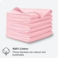 thumbnail image 3 of Bare Home 6-Pack Flannel Receiving Blanket - Warm and Durable - Ultra Soft - Receiving, Light Pink, 3 of 9