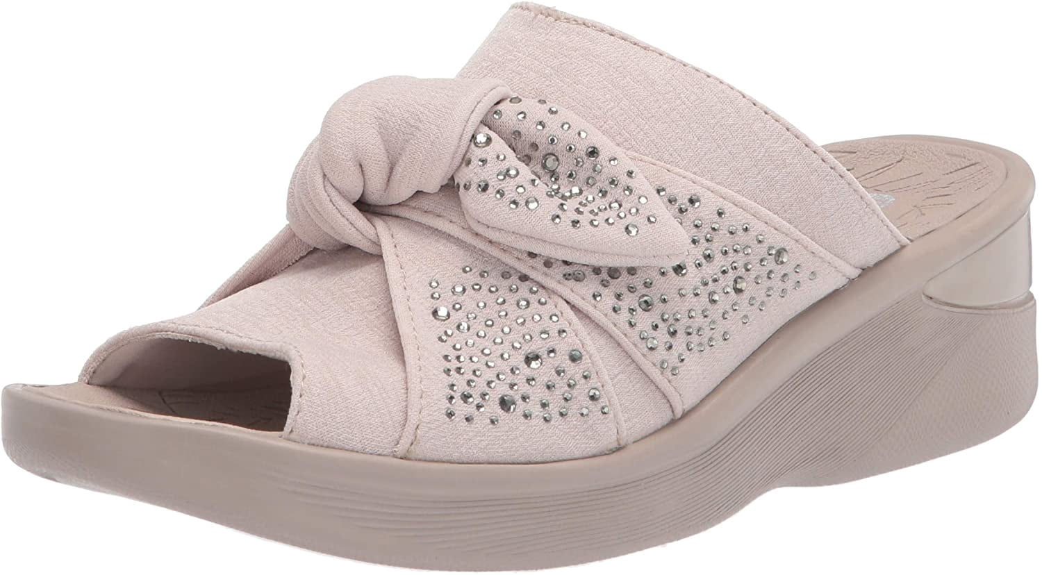 BZees Womens Smile Bright Slide Sandal 