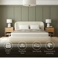 thumbnail image 2 of King Size Bed Frame with Wingback Headboard, Platform Upholstered in Performance Fabric, Free Assembly - Boho, Modern Style - Rounded Corners, Non-Slip, Low-Profile, Bedroom, Curved (Cream, King), 2 of 8