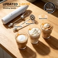 thumbnail image 2 of AGCAN Rechargeable Milk Frother Handheld, 3 Speed Adjustable Frother Wand with 2 Detachable Whisks, Portable Drink Mixer For Latte, Cappuccino, Hot Chocolate, Egg, White, 2 of 8