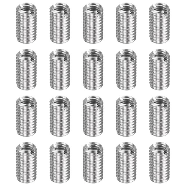Uxcell 20pcs Thread Repair Inserts M8 x 1.25 Male to M6 x 1 Female Thread 15mm Long Stainless Steel Reducing Nuts Metric Self Tapping Sleeves
