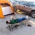 thumbnail image 3 of 75 Inch Heavy-Duty Queen Size Folding Camping Bed, 10-Leg Stable Support Outdoor Cot with Mattress & Side Pockets, Portable Winter Camping Equipment, 3 of 7
