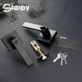 thumbnail image 2 of STARPY Matte Black Door Handle,Entry Door Lever for Bedroom,Exterior and Interior Door Knob with Lock C63, 2 of 3