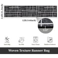 thumbnail image 7 of Non Slip Hallway Runner Rug 2.6x12, Modern Distressed Stripe, Washable Extra Long Rug, Woven Thin Low Pile Carpet Runners for Hallway 12ft Entryway, Kitchen, Walkway- Midnight Black, 7 of 7