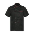 thumbnail image 2 of Hansber Short/Long Sleeve Chef Coat for Men Women Double-Breasted Chef Jacket Cook Shirt Workwear Black Short Sleeve 4XL, 2 of 5