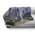 thumbnail image 3 of City Soft Flannel Fleece Throw Blanket, Los Angles California Skyline Urban USA Cityscape Skyscrapers Highway Avenue Trees, Cozy Plush for Indoor and Outdoor Use, 50" x 60", Multicolor, by Ambesonne, 3 of 6