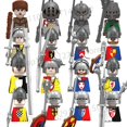 thumbnail image 2 of Figuras de soldado de Castillo de batalla Medieval histórico, bloques de construcción, Caballero inglés de la guerra de las rosas, Mini arma, juguetes para niños, 2 of 4