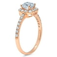 thumbnail image 2 of 0.89 ct Princess Cut Simulated Blue Diamond with Simulated Diamond Halo Accents 18K Rose Gold Womens Engagement Ring, 2 of 3