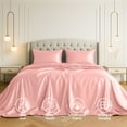thumbnail image 2 of Satin Sheets California King [4-Piece, Pink] Luxury Silky Bed Sheets - Extra Soft 1800 Microfiber Sheet Set, Wrinkle, Fade, Stain Resistant - Deep Pocket Fitted Sheet, Flat Sheet, Pillow Cases, 2 of 8