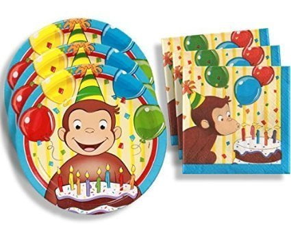 16 count Birthday Party Supplies Curious George Beverage Napkins 