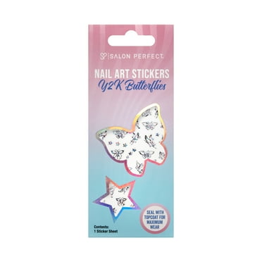 Salon Perfect Nail Art Stickers, Y2K Butterflies, Early 2000s Design Decals, 1 Sticker Sheet