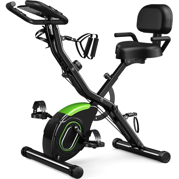 Folding Exercise Bike,5 in 1 Stationary Magnetic Cycling Bicycle Upright Indoor Cycling Bike for Home Workout,Office Exercise Equipment with 330LB Capacity