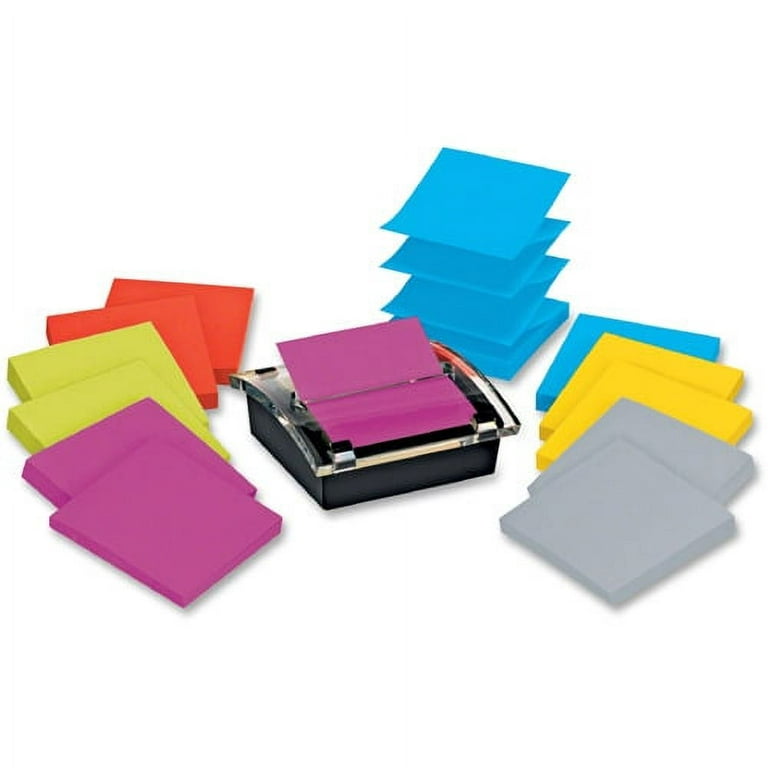 Pop Up Note Dispenser With Sticky Note Black Base Clear Top - Temu