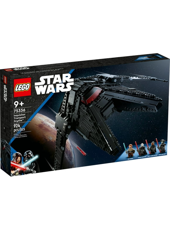 LEGO Star Wars Inquisitor Transport Scythe 75336 Buildable Toy Starship, Obi-Wan Kenobi Set, Ben Kenobi Minifigure with Blue and Double-Bladed Red Lightsabers