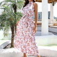 thumbnail image 4 of Señoras verano moda casual cuello halter lazo floral vestido largo vestido Fridja  qw2880, 4 of 7