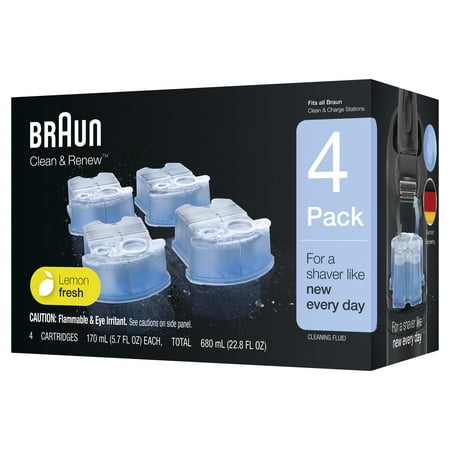 Braun Clean & Renew Refill Cartridges CCR -4 pack (Best Shaver For Your Head)