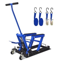 CQSXDA Portable Blue Hydraulic Motorcycle Lift Jack, 1500 LBS Weight Capacity, Scissor Lift Table with 4 Casters for UTVs