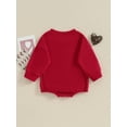 thumbnail image 4 of Bslissey Baby Girls Boys Valentine’s Day Sweatshirt Romper 3M 6M 12M 18M Long Sleeve Letter Print Jumpsuit Newborn Infant Spring Fall Casual Clothes Bodysuit, 4 of 8