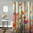 thumbnail image 2 of Orinice Colorful Floral Shower Curtain Bathroom Decoration Spring Summer Floral Shower Curtain Garden Floral Shower Curtain Waterproof Fabric Shower Curtain Set 36x72, 2 of 7