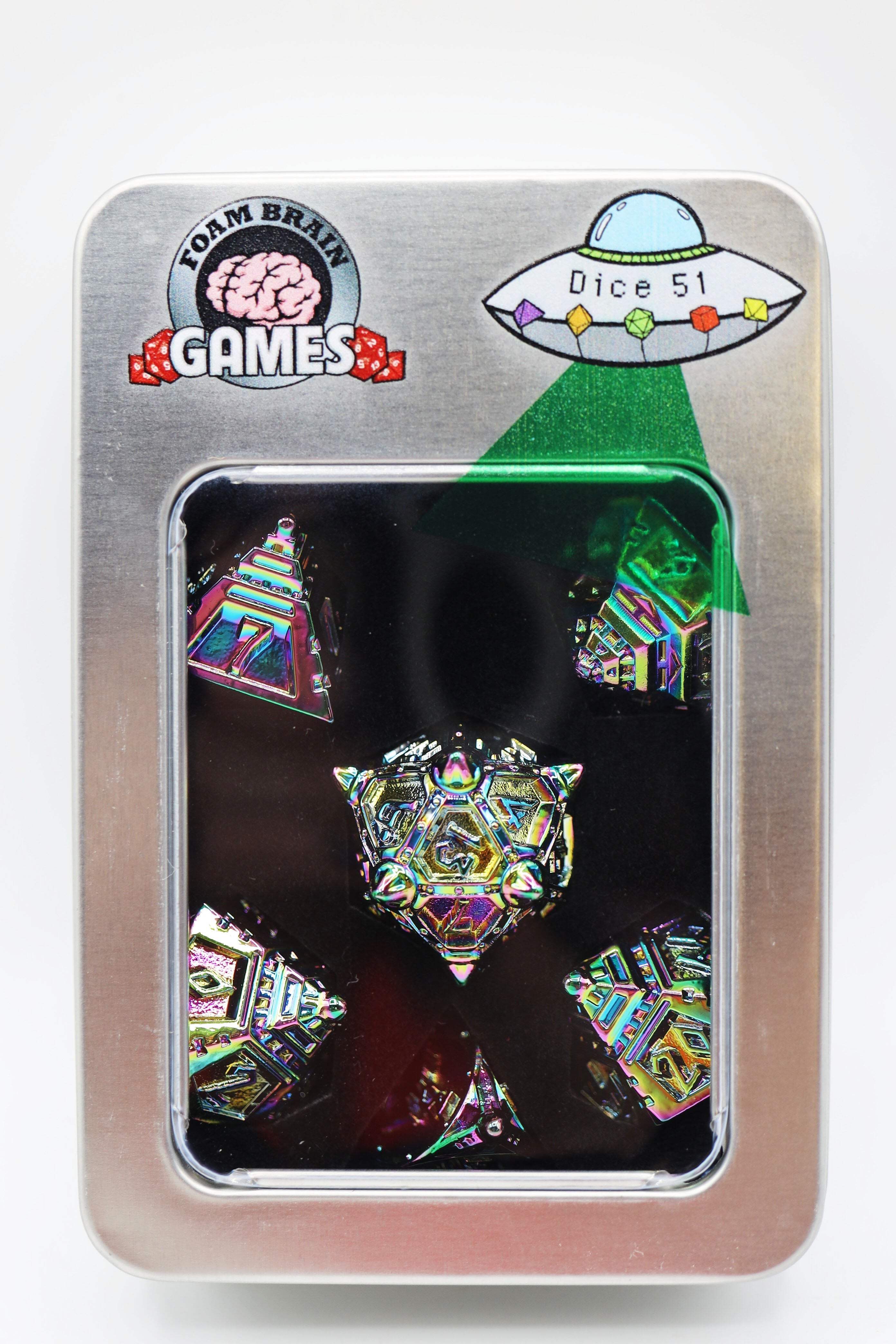 Foam Brain Games Poly Dice Set - Holographic Projection (7) New
