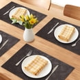 thumbnail image 2 of Placemats Set of 6 Leather Placemats with Pattern for Kitchen Dining Table Decor Heat Resistant Table Place Mats Brown 17.7x11.8inch, 2 of 6