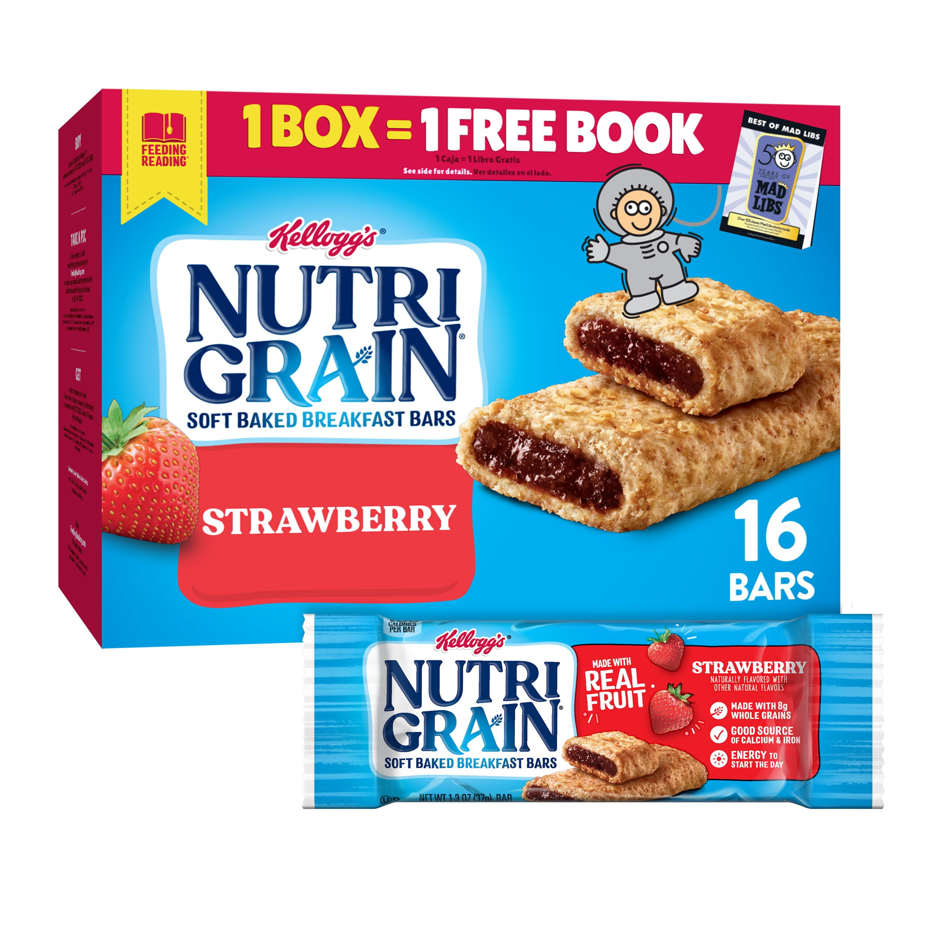 NutriGrain Soft Baked Breakfast Bars, Made with Real Fruit and Whole