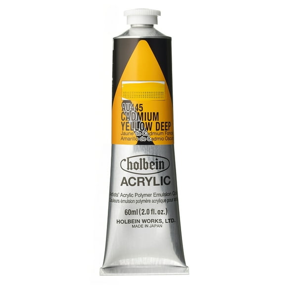 Holbein Artist Heavy Body Acrylic Color, 60ml, Cadmium Yellow Deep